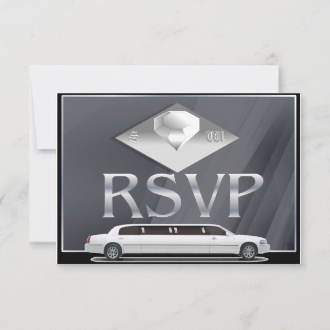 Cartes de réponse de mariage monogrammées (Devant)