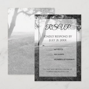 Cartes de réponse de mariage noir et blanc pour om