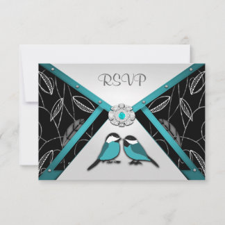 Cartes de réponse de mariage Oiseaux de l'amour Ar