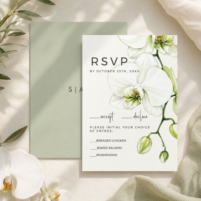 Cartes de réponse de mariage Orchidée (Créateur téléchargé)