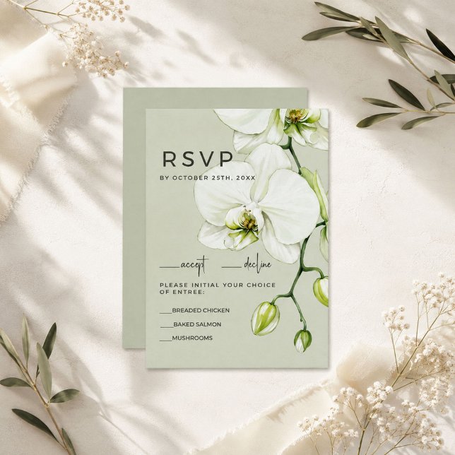 Cartes de réponse de mariage Orchidée (Créateur téléchargé)