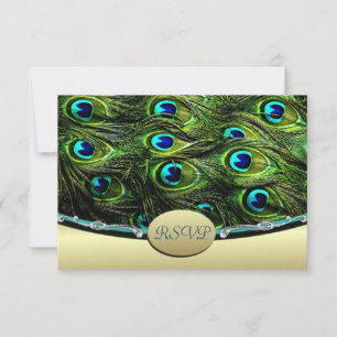 Cartes de réponse de mariage Peacock Wedding RSVP
