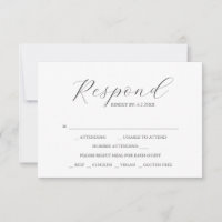 Cartes de réponse de mariage personnalisées simple
