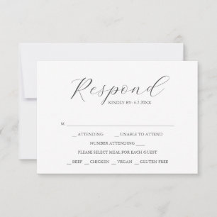 Cartes de réponse de mariage personnalisées simple