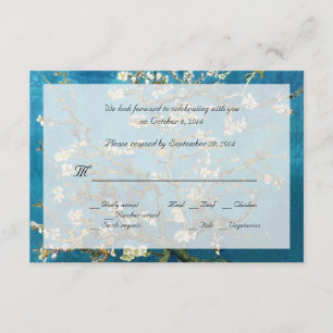 Cartes de réponse de mariage RSVP d'art fin célèbr