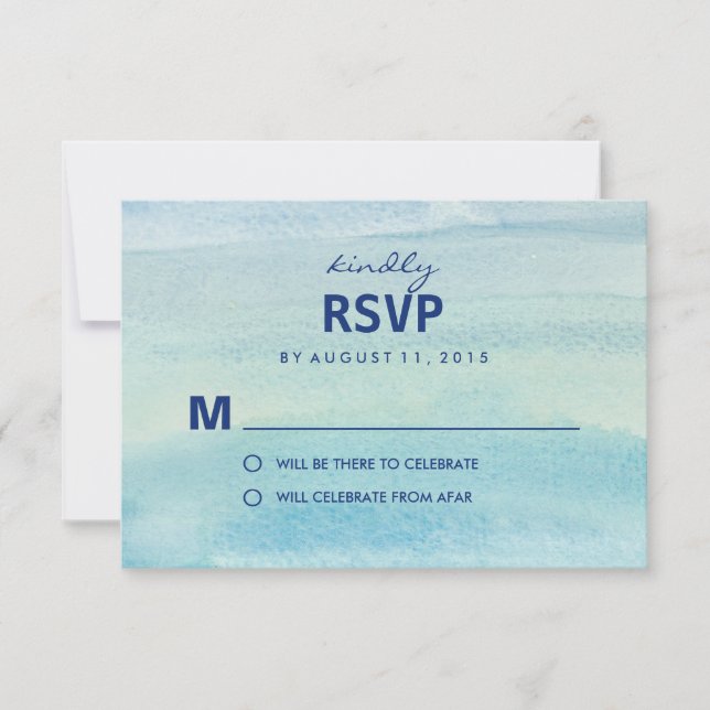 Cartes de réponse de mariage / RSVP Océan Aquarell (Devant)