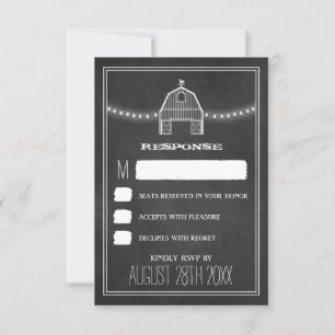 Cartes de réponse de mariage rustique à la campagn