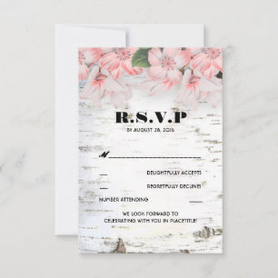 Cartes de réponse de mariage rustique au pays de l