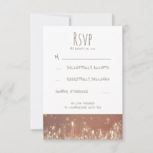 Cartes de réponse de mariage rustique Lucioles Lum