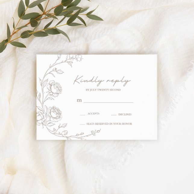 Cartes de réponse de mariage sépia vintage (Créateur téléchargé)