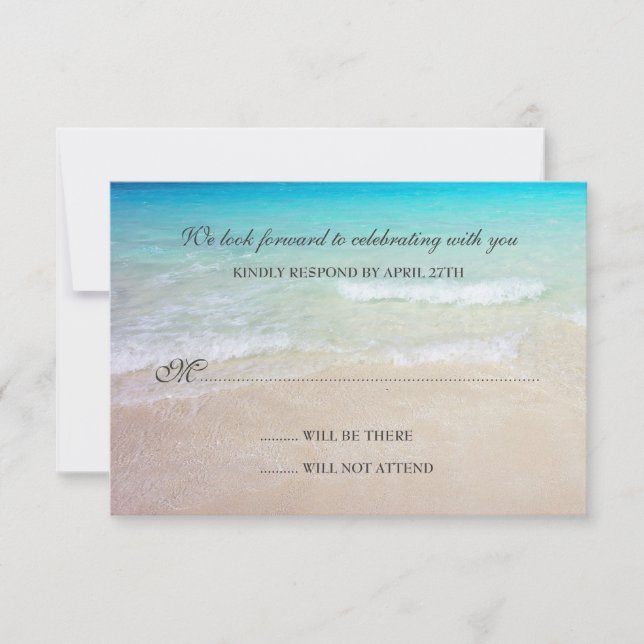 Cartes de réponse de mariage simple à destination  (Devant)