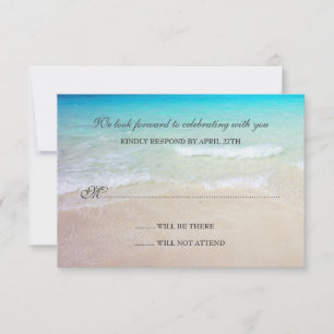 Cartes de réponse de mariage simple à destination