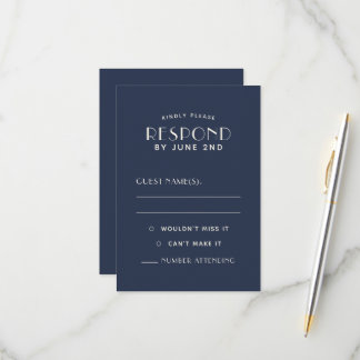 Cartes de réponse de mariage simples et minimalist