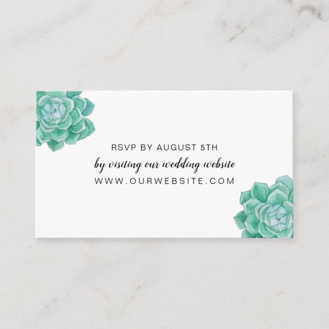 Cartes de réponse de mariage succulent en ligne su (Devant)