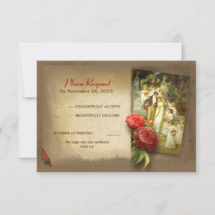 Cartes de réponse de mariage vintage