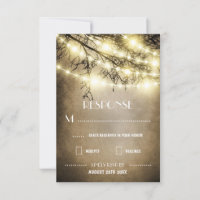 Cartes de réponse de mariage vintage arbre rustiqu