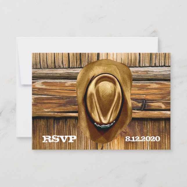 Cartes de réponse de mariage western (Devant)