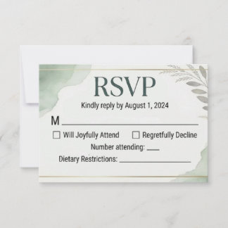Cartes de réponse de mariage Willow Sage