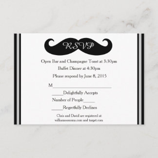 Cartes de réponse des Mariages gays de Mustache