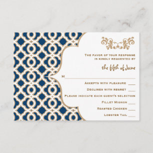 Cartes de réponse des Mariages marocains bleu et o