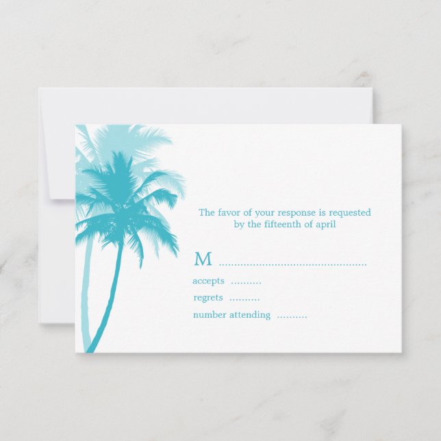 Cartes de réponse des Mariages tropicaux Palm Tree (Devant)