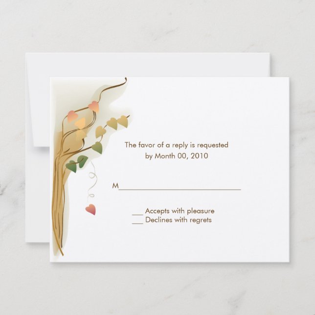 Cartes de réponse d'invitation de mariage d'automn (Devant)