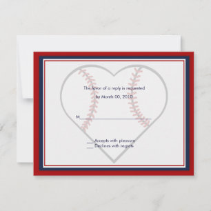 Cartes de réponse d'invitation de mariage de baseb