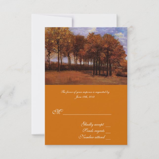 Cartes de réponse d'œuvres d'art pour les mariages (Devant)