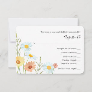Cartes de réponse du fleur sauvage Mariage RSVP
