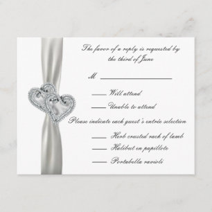 Cartes de réponse du Mariage blanc Coeurs