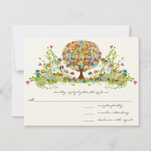 Cartes de réponse du Mariage de l'arbre des fleurs