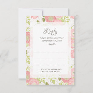 Cartes de réponse du Mariage floral Ranunculus & L