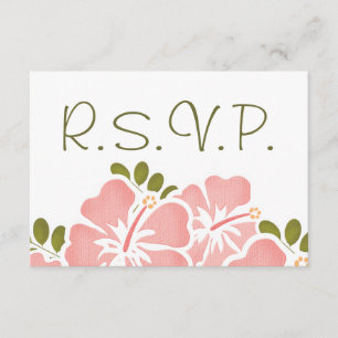 CARTES DE RÉPONSE DU MARIAGE PINK HIBISCUS RSVP
