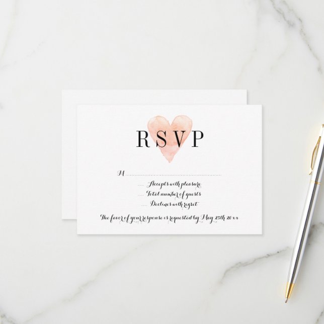 Cartes de réponse du mariage RSVP (Devant/Arrière en situation)