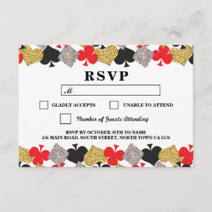 Cartes de réponse du Mariage RSVP Las Vegas Casino