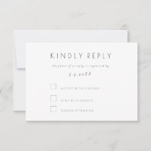 Cartes de réponse du Mariage RSVP simples et moder