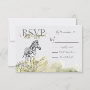 Cartes de réponse du Mariage Tropical Jungle Zebra