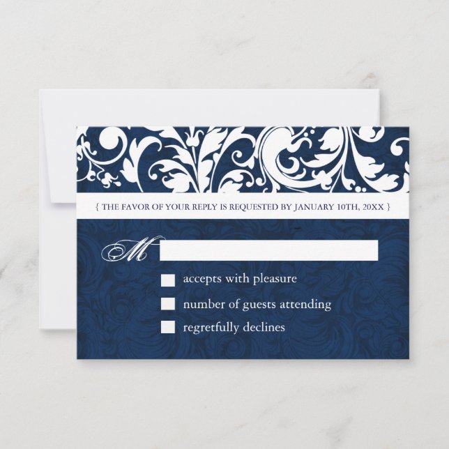 Cartes de réponse élégantes pour mariage d'hiver - (Devant)