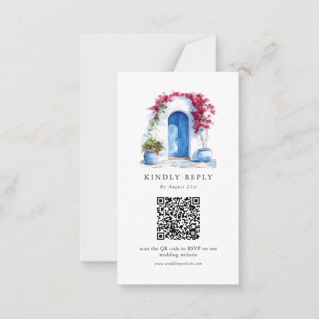Cartes de réponse en ligne par QR Code pour mariag (Devant)