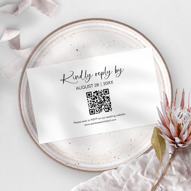 Cartes de réponse en ligne QR pour mariage minimal (Créateur téléchargé)