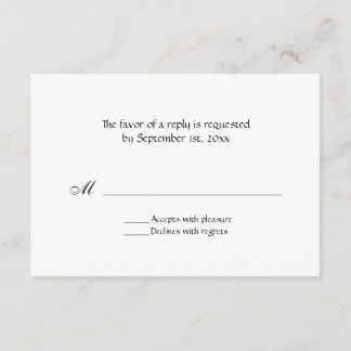Cartes de réponse en texte noir toutes les occasio
