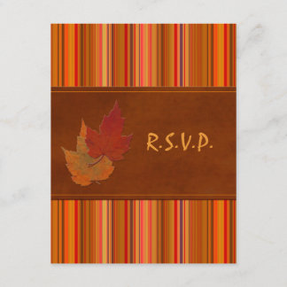 Cartes de réponse Feuilles d'automne et rayures