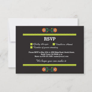 Cartes de réponse Fiesta Mexicain Imprimées Mariag