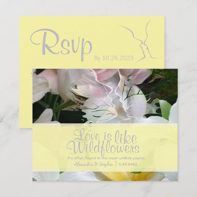 Cartes de réponse Fleur sauvage (Devant / Derrière)
