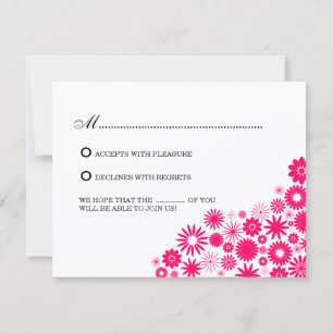 Cartes de réponse Fleurs jolies rose vibrant
