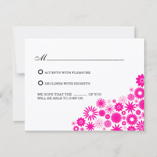 Cartes de réponse Fleurs Magenta Jolies
