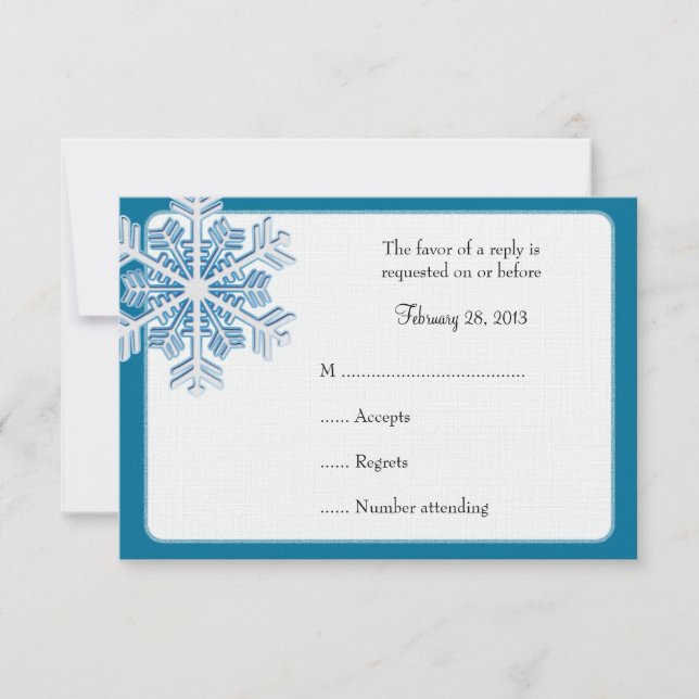 Cartes de réponse flocon de neige cristal de glace (Devant)