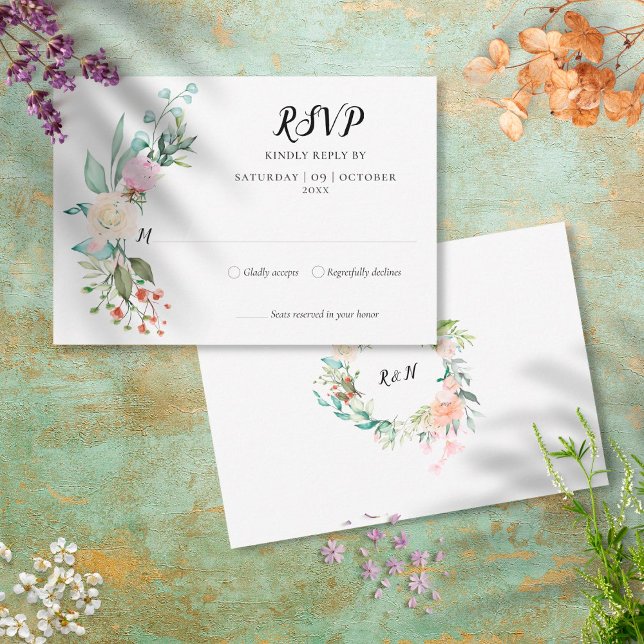 Cartes de réponse Floral de Roses de Bois (Créateur téléchargé)
