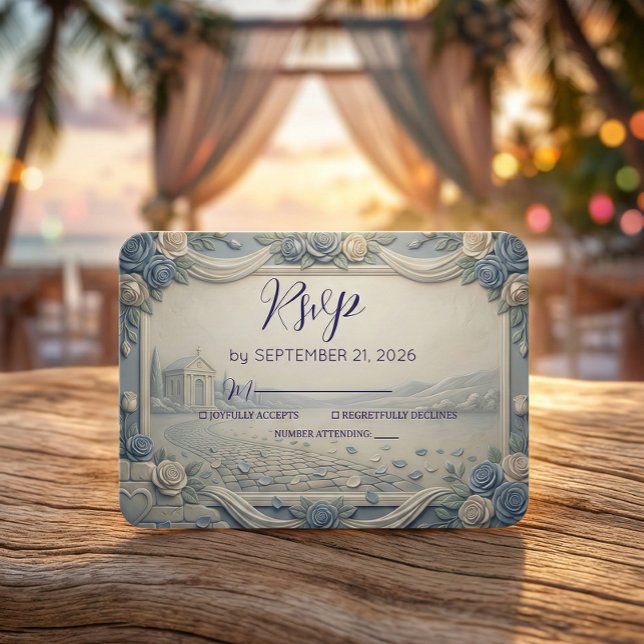Cartes de réponse florales romantiques classiques  (Créateur téléchargé)