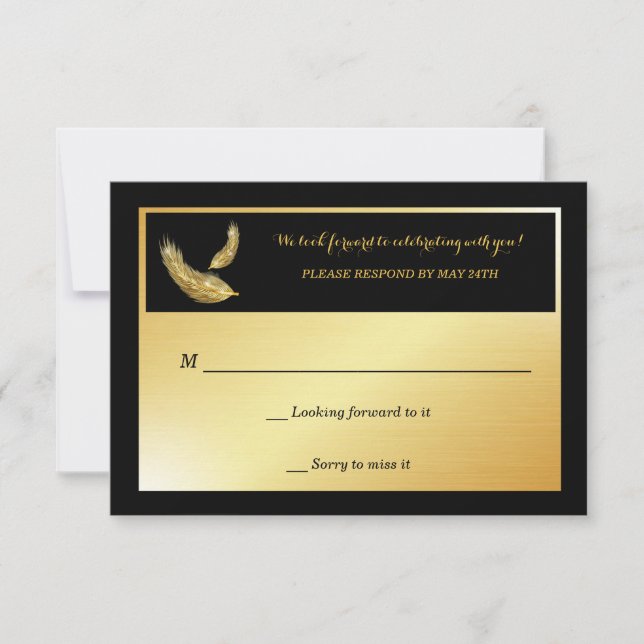 Cartes de réponse Golden Feathers (Devant)
